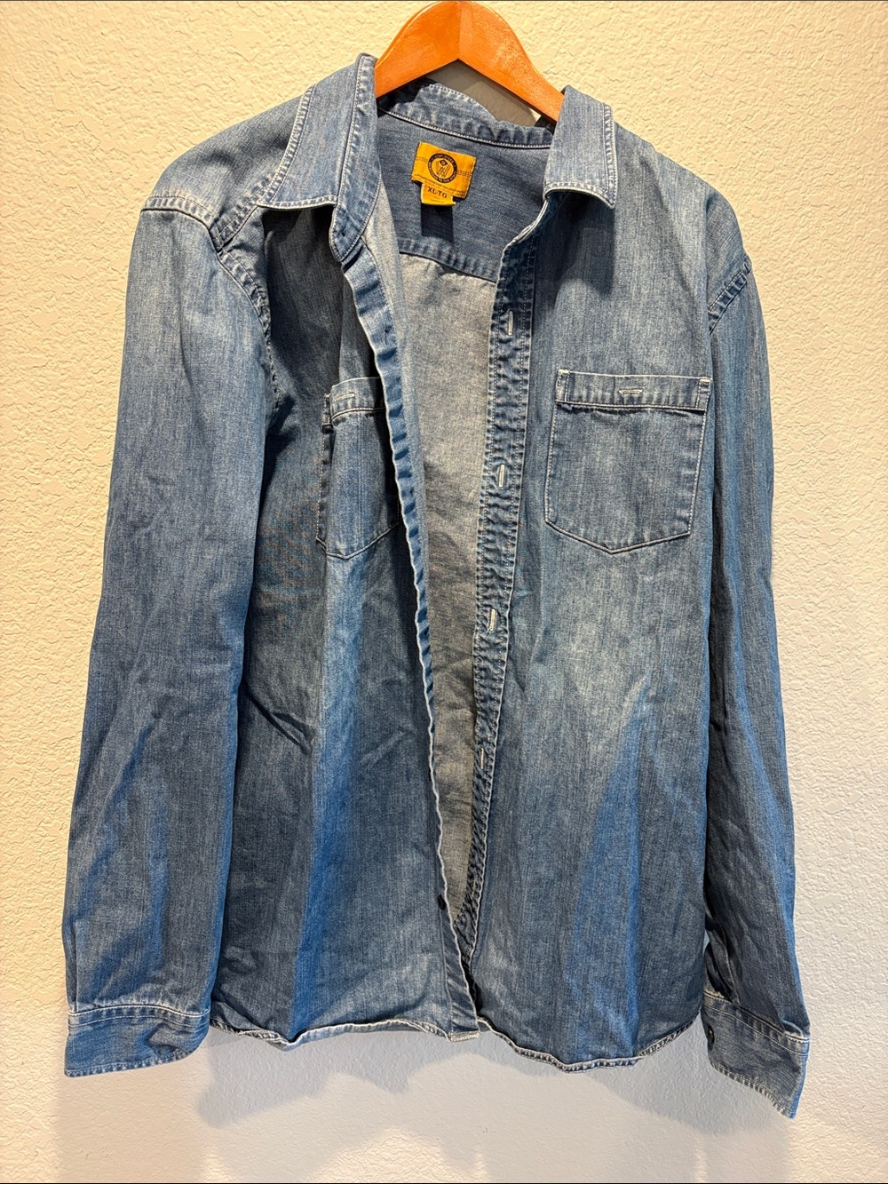 Light Blue Denim Shirt-Jacket with Chest Pockets